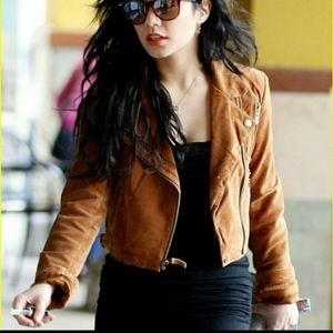 American Rag Faux Suede Cropped Moto Jacket S